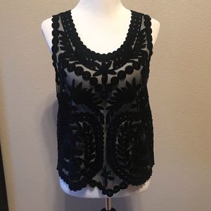 Forever 21 black sheer / lace top